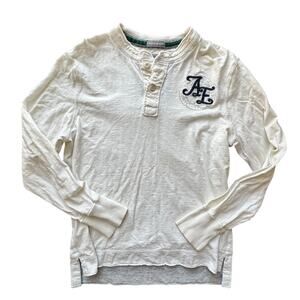 Vintage American Eagle White Henley Shirt Embroidered Size Large